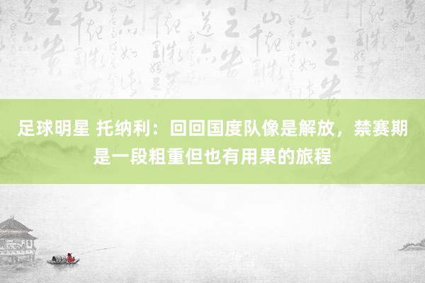 足球明星 托纳利：回回国度队像是解放，禁赛期是一段粗重但也有用果的旅程