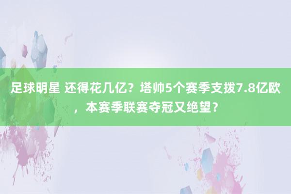 足球明星 还得花几亿？塔帅5个赛季支拨7.8亿欧，本赛季联赛夺冠又绝望？