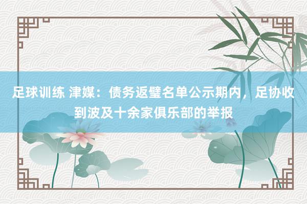 足球训练 津媒：债务返璧名单公示期内，足协收到波及十余家俱乐部的举报