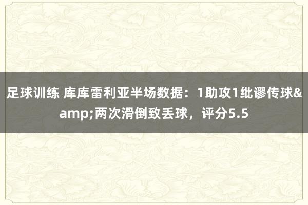 足球训练 库库雷利亚半场数据：1助攻1纰谬传球&两次滑倒致丢球，评分5.5